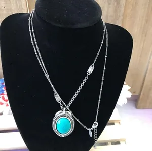 AEO Turquoise Stone Necklace Pendant Deco Chain thumbnail 3
