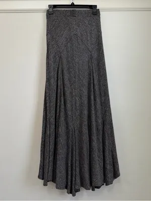Young Threads Graphite Heathered Knit Bias Cut Godet Maxi Skirt Boho NWT Size S thumbnail 7