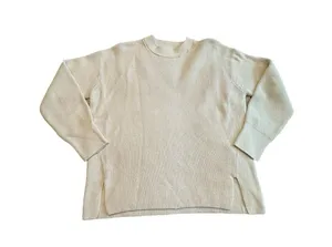 Lululemon Women Merino Wool-Blend Ribbed Crewneck Sweater Size 8 White Opal R1-2 thumbnail 1