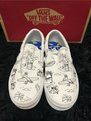 VANS white u-color u-paint slip on shoes sneakers women’s 7 new thumbnail 2