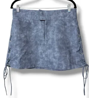 Princess Polly size 8 Ceejay faux leather mini skirt slate new with tags thumbnail 1