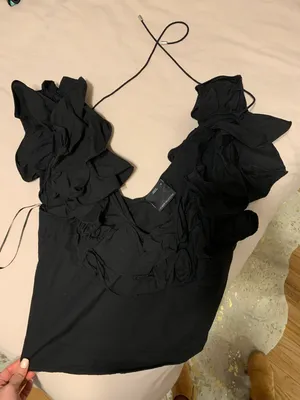 C/MEO COLLECTIVE Ruffle Black Top thumbnail 5