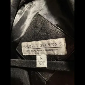 Valerie Steves New Zealand Lambskin Leather Jacket Buttoned‎ Black Size M thumbnail 7