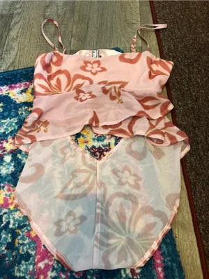 Tiger mist floral orange and pink top thumbnail 3