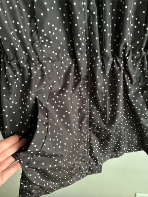 A New Day Women’s L Brown White Polka Dot Hooded Rain Jacket Water Resistant thumbnail 4