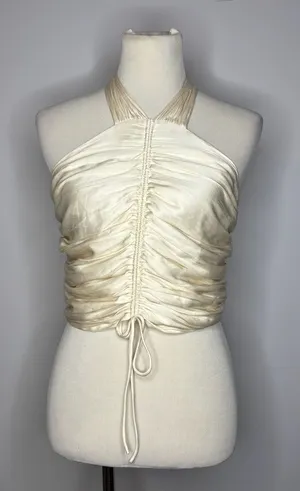 Blush- White Halter Top w/ Center Tie thumbnail 1