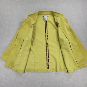 Requirements Corduroy Swing Jacket Womens M Yellow 3/4 Wide Sleeve Big Buttons‎ thumbnail 7