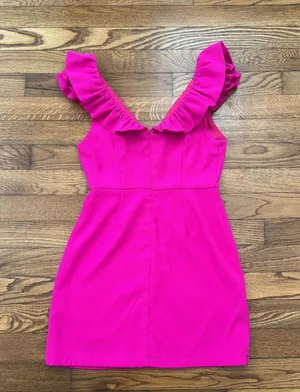 Hot Pink Ruffle DO+BE Dress thumbnail 3