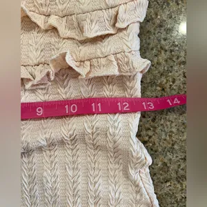 COMMENSE Off-Shoulder Ruffle Detail Dress COLOR - Pink size medium NWT Cut Out thumbnail 6