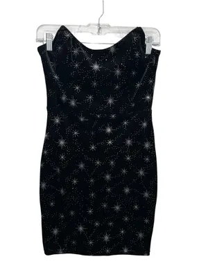 Superdown Stevie Sweetheart Dress Velvet Black Metallic Women’s Size Medium thumbnail 5