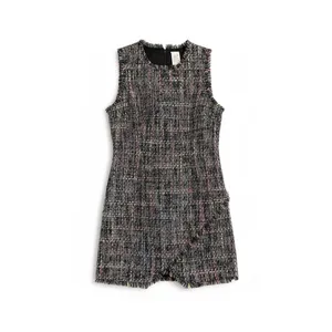Cinq à Sept Rochelle Tweed Minidress Womens‎ 8 Multicolor Belted Fringe thumbnail 3