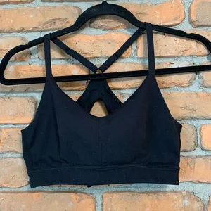 Zella Scoop Neck Low Impact Sports Bra Keyhole‎ Racerback Wireless Black Size S thumbnail 1