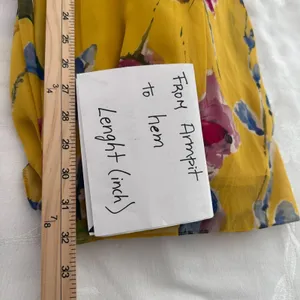 Adrianna Papell Size-10 Women's Midi Dress Halter‎ Yellow Floral Silk $160 thumbnail 6