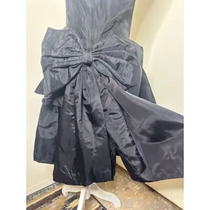 VTG 80s/90s RAMPAGE Black Sweetheart Strapless Oversized Bow Whimsigoth Vampy thumbnail 4
