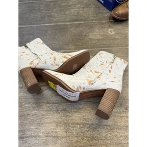 Sam Edelman Ostin Boots Pony Hair Fur Natural Ivory Size 7 Block Heel NWOB $225 thumbnail 6