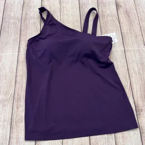 Lands End NEW Womens Deep Purple Asymmetrical Tankini Top Swim Skirt Set Size 4 thumbnail 6