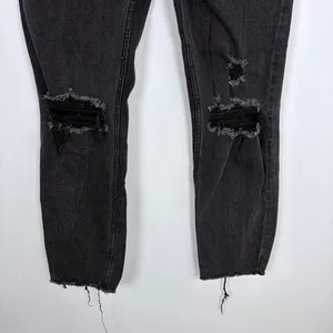 Abercrombie & Fitch The Ankle Straight Ultra High Rise Jeans Black Denim 2‎ Long thumbnail 4