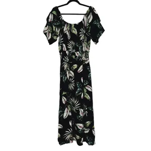 City Chic Women's Plus Size Tropical Tie Waist Maxi Dress Puff Sleeve Small / 16 thumbnail 5