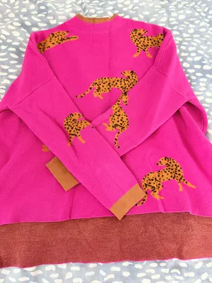 Cheetah sweater pink thumbnail 1