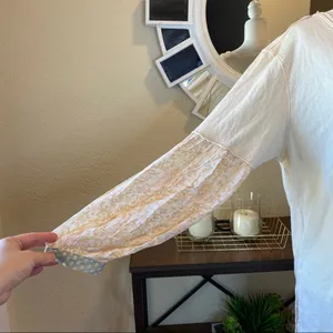 Free People Jade Long Sleeve Top M Ecru thumbnail 7