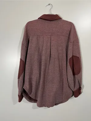 Free People Ruby Jacket in Maroon Reddish Brown Size Medium Elbow Patches thumbnail 4