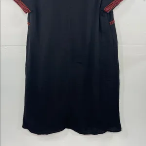 Old Navy Black Mini Dress with Multicolor Floral Embroidery boho size Medium thumbnail 12