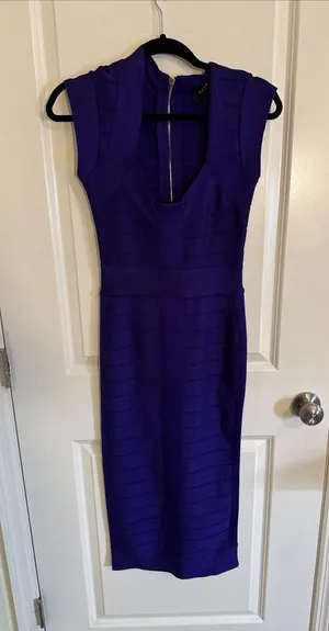 Akira Soft Glam Midi Purple Bandage Dress Size Small NWOT Homecoming Wedding thumbnail 1
