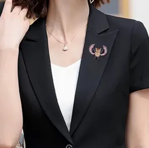 Women's Colorful Rhinestone Owl Brooch Pin thumbnail 4