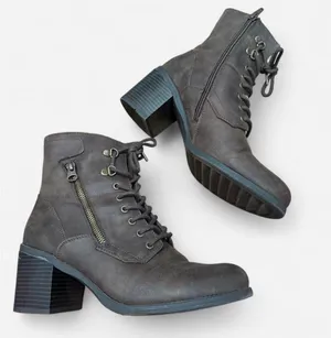 Grunge lace up boots Brown Size 9 thumbnail 1