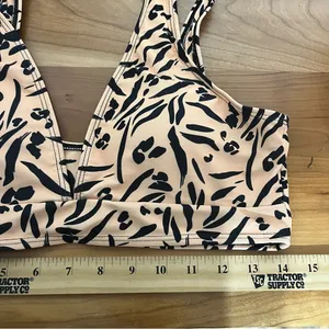 Zaful Animal Print Plunge Bikini‎ Top Tan Black Size 8 NEW thumbnail 5