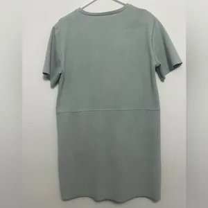 Zara women’s size L Sage Green Shift Dress Raw Hem Short Sleeve Pockets(A425)✨ thumbnail 5