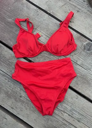 Red Target High-Waisted Bikini thumbnail 1