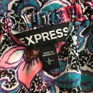 Express size large Floral Print Women's Top - Blue and Pink off the shoulder thumbnail 3