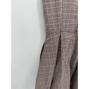 Modcloth A-Line‎ Dress Small Maroon Plaid Sleeveless Pockets Academia Clueless thumbnail 8