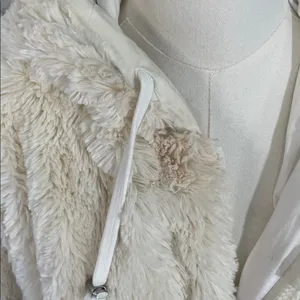 Free People Movement Take a Moment Faux Fur Hooded Jacket in ivory. thumbnail 5
