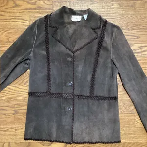 White Stag vintage Brown Boho Westetn leather blazer size Large thumbnail 13