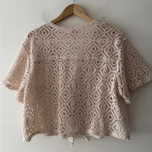 Future‎ Collective Alani Noelle Short Sleeve Tie Front Crochet Lace Stunning thumbnail 5