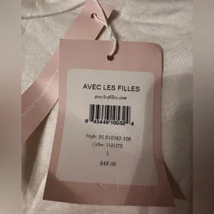 Avec Lea Filles White Mock Neck Shirt - NWT - Size L thumbnail 5