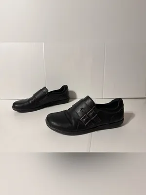 B.o.c. Black leather slip on loafers women size 11 M thumbnail 2