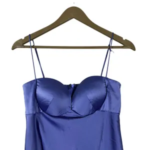 Oh Polly Bustier Satin Solid Mini Dress Lilac Regencycore Padded Strappy Size 6 thumbnail 2
