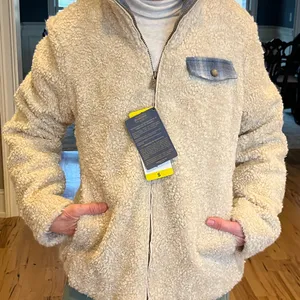 Pendleton Acrylic Pile Jacket Plaid Pocket Coat Womens Small New Teddy Bomber thumbnail 1