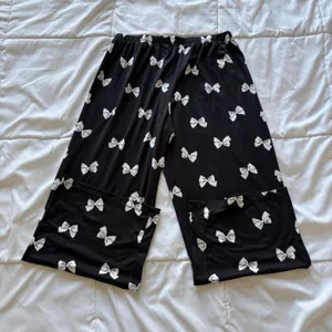 Kate Spade New York Pajama Set Black White Bow Print Button Up Shirt Pants Small thumbnail 11