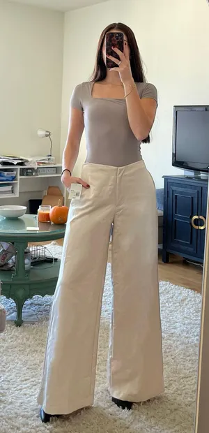 Satin Trousers Tan thumbnail 1