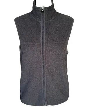 GAP zip up sleeveless mock neck black stretchy vest with pockets women's XS thumbnail 1