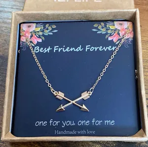 Best Friend Arrow Necklace Gold thumbnail 1
