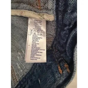 Forever 21 Premium Denim Vest Medium Wash Floral Lining‎ Distressed Blue Small thumbnail 4