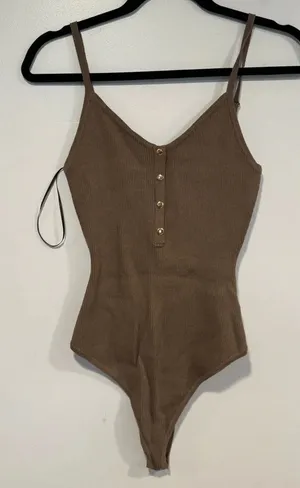 NWT brown‎ button contour bodysuit love tree thumbnail 1