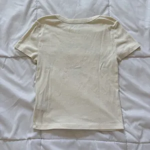 American Eagle Cropped Baby Tee Womens Small White Floral Cotton Summer‎ Hippie thumbnail 6