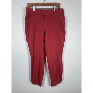 ModCloth Cropped Trousers Women Large Red Retro Twee Indie Academic thumbnail 2