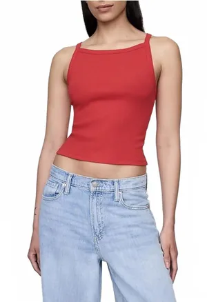 Gap Modern Apron-Neck Crop Tank Top Tomato Sauce Red NWT XL thumbnail 1